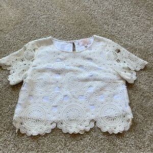 Francesca's Collections White Lace Top